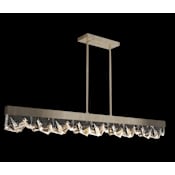 Fine Art Handcrafted Lighting Strata 55" Wide LED Crystal Linear Pendant Bronze