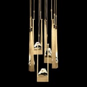 Fine Art Handcrafted Lighting Strata 25" Wide LED Abstract Multi Light Pendant Bronze