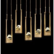 Fine Art Handcrafted Lighting Strata 50" Wide LED Abstract Multi Light Pendant Bronze
