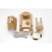 First Watch Single Cylinder Spring Latch Night Latch and Locking Cylinder Polished Brass