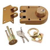 First Watch Double Cylinder Interlocking Deadbolt with Tamper-Resistant Shutter Guard Polished Brass