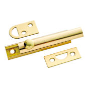 First Watch 3" Solid Brass Slide Surface Bolt for Flush or Recessed Doors Polished Brass