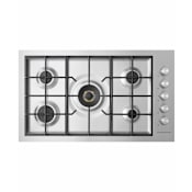 Fisher and Paykel 36 Inch Wide 5 Burner Natural Gas Cooktop with Flush Fit Design Stainless Steel