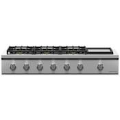 Fisher and Paykel Professional 48 Inch Wide 6 Burner Gas Cooktop with Griddle and Natural Gas Operation Stainless Steel