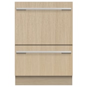Fisher and Paykel 24 Inch Wide 14 Place Setting Energy Star Rated Built-In Double Drawer Dishwasher with True Half Load Panel Ready