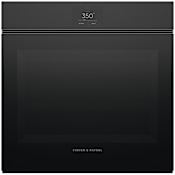 Fisher and Paykel 9 Series Minimal 24 Inch Wide 2.5 Cu. Ft. Electric Single Oven with AeroTech Technology and Air Fry Black Glass