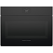 Fisher and Paykel 11 Series Minimal 24 Inch Wide 1.7 Cu. Ft. Electric Speed Oven with Air Fry and CoolTouch Door Black Glass