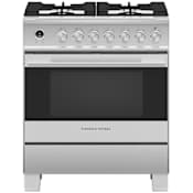 Fisher and Paykel 30 Inch Wide 3.5 Cu. Ft. Free Standing Dual Fuel Range with 4 Sealed Burners and Contemporary Handle Stainless Steel