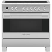 Fisher and Paykel 36 Inch Wide 4.9 Cu. Ft. Free Standing Electric Range with 5 Induction Plates Stainless Steel