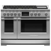 Fisher and Paykel Professional 48 Inch Wide 6.9 Cu. Ft. Free Standing Dual Fuel Range with Griddle and Liquid Propane Operation Stainless Steel