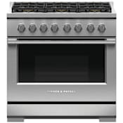 Fisher and Paykel 36 Inch Wide 5.3 Cu. Ft. Professional Style Series 7 Free Standing Liquid Propane Gas Range Stainless Steel