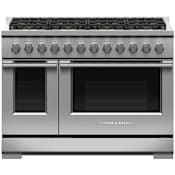 Fisher and Paykel 48 Inch Wide 7.7 Cu. Ft. Professional Style Series 7 Free Standing Natural Gas Range Stainless Steel