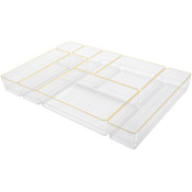Flash Furniture Kerry 2" Tall Office Organizer Set with Varied Sizes Clear / Gold