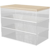 Flash Furniture Brody 2" Tall Stacking Crack Resistant Office Organizer Set Clear / Light Natural