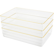 Flash Furniture Kerry 2" Tall Office Organizer Set for Drawer Bottoms Clear / Gold