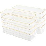 Flash Furniture Kerry 2" Tall Office Organizer Set with Accent Trim Clear / Gold
