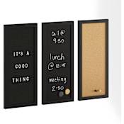 Flash Furniture Everette 8" x 18" Wall Board Set with Chalkboard Black Woodgrain