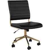Flash Furniture Ivy 19" Wide Metal Framed Faux Leather Office Chair Black / Gold