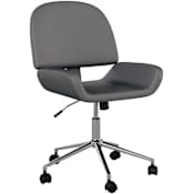 Flash Furniture Tyla 21" Wide Faux Leather Office Chair Gray / Polished Nickel
