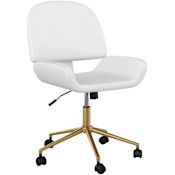 Flash Furniture Tyla 21" Wide Faux Leather Office Chair White / Gold