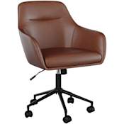 Flash Furniture Rayna 25" Wide Faux Leather Office Chair Saddle Brown / Black