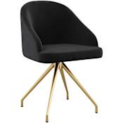 Flash Furniture Sora 20" Wide Fabric, Faux Leather, Foam, Leather, and Metal Mid Back Office Chair Black Velvet / Gold