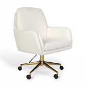 Flash Furniture Martha Stewart Clara Upholstered Office Chair Cream / Gold
