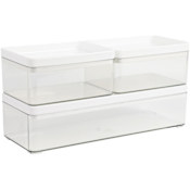 Flash Furniture Grady 2-1/2" Tall Office Organizer with Lids Clear / White