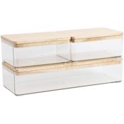 Flash Furniture Grady 2-1/2" Tall Office Organizer for Narrow Spaces Clear / Light Natural