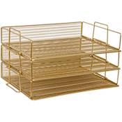 Flash Furniture Ryder 7-3/4" Tall File and Notebook Office Organizer Gold