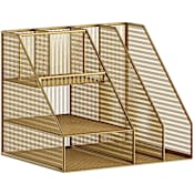 Flash Furniture Ryder 10" Tall Office Organizer with Tiered Shelves Gold