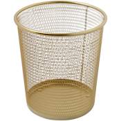 Flash Furniture Ryder Iron Free Standing Trash Can Gold