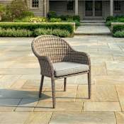 Flash Furniture Martha Stewart Lily Pond Indoor-Outdoor Stackable Patio Dining Armchair Gray