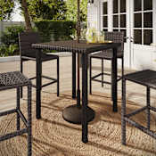 Flash Furniture Martha Stewart Bedford 37" Square Indoor-Outdoor Patio Bar Height Table Brown