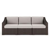 Flash Furniture Bedford 53" Wide Indoor-Outdoor Rattan Wicker Modular Patio Sofa Brown