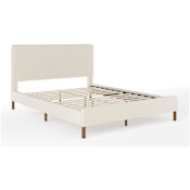 Flash Furniture Britta Queen Wooden Bed Frame with Wooden Slat Supports Beige / Walnut