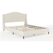 Flash Furniture Martha Stewart Amelia Queen Upholstered Platform Bed Beige / Walnut