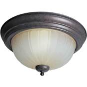 Forte Lighting Energy Efficient Fluorescent 13.25Wx6.25H Indoor Flushmount Ceiling Fixture Black Cherry