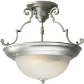 Forte Lighting Semi-Flush Ceiling Fixture from the Close to Ceiling Collection Brushed Nickel