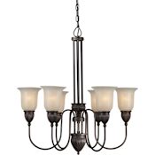 Forte Lighting 29Wx31H 6 Light Single Tier Chandelier Antique Bronze