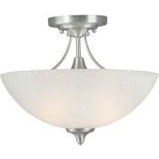 Forte Lighting 13.5Wx11H Semi-Flushmount Ceiling Fixture Brushed Nickel