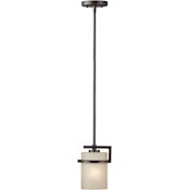 Forte Lighting Halo 7" Wide Mini Pendant with Cylindrical Shade Antique Bronze