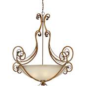 Forte Lighting 43Wx39.5H 6 Light Bowl Pendant Rustic Sienna
