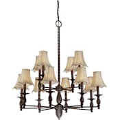 Forte Lighting 34Wx36H 12 Light Chandelier Antique Bronze