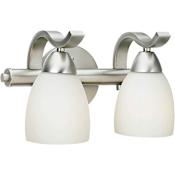 Forte Lighting 2 Light 12" Wide Bathroom Fixture from the Bath Collection Brushed Nickel
