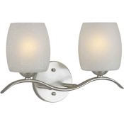 Forte Lighting 2 Light 15" Wide Bathroom Fixture Brushed Nickel