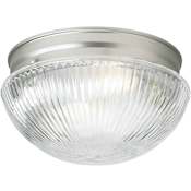 Forte Lighting Flushmount Ceiling Fixture from the Close to Ceiling Collection Brushed Nickel