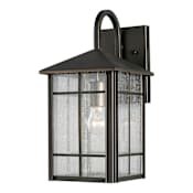 Forte Lighting Single Light 15" Tall Outdoor Wall Sconce with Clear Seeded Glass Panels Royal Bronze