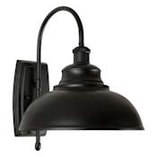 Forte Lighting Single Light 15" Tall Outdoor Wall Sconce with Metal Shade Black
