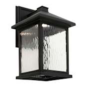 Forte Lighting Single Light 14" Tall LED Outdoor Wall Sconce with Clear Water Glass Panels Black